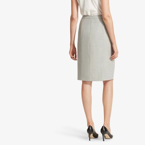 MM Lafleur Cobble Hill Pencil Skirt Womens Size 6 Light Grey Washable Wool NWT - Picture 2 of 8